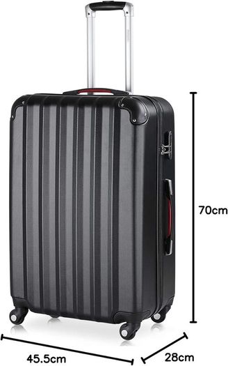 XL 90L Hard Shell Suitcase with 360deg  Spinner Wheels & Combination Lock