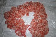 Coral and white scarf