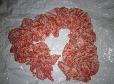 Coral and white scarf