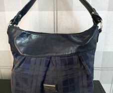 Tommy Hilfiger Navy Monogram Hobo Bag