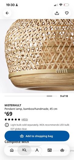 Bamboo light fitting