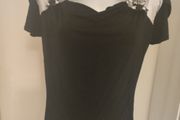 Enny black/silver embroidered top size XXL UK16/18 EU44/46 Postage included