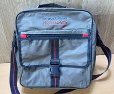 British Airways Holidays Grey Travel Shoulder Bag - Vintage 80's