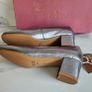 Anitas leather silver Spanish low heel shoes UK4  and UK3.5 new & boxed SALE Image 9
