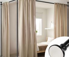 Brand New Freestanding Room Divider Rod No-To Drill Folding Screen -121-304cm x 71-289cm.