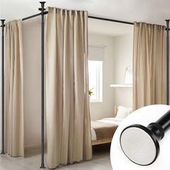 Brand New Freestanding Room Divider Rod No-To Drill Folding Screen -121-304cm x 71-289cm.