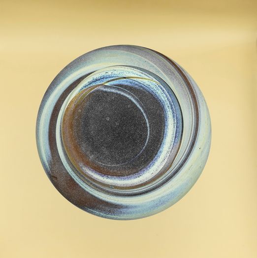 Vintage Hand Blown Brown Glass Vase (Swirl pattern)