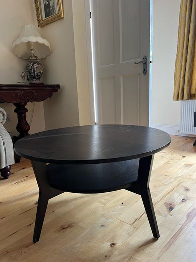 Large Round Dark Wood Coffee Table Ikea Great Condition