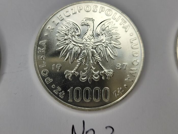 Poland silver coin 10000 zl John Paul II 1987