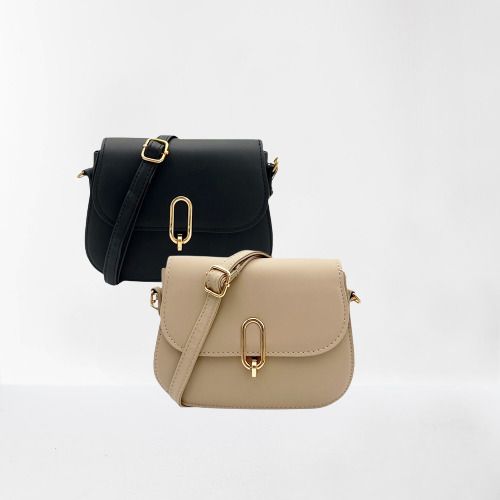 Black saddle crossbody bag