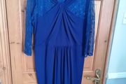 dress coast size 16 lined lace. Nice stretch  material Has small hoops for a belt lovely dress