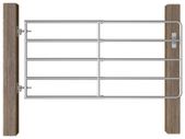 5 Bar Field Gate Steel (95-170)x90 cm Silver