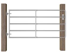 5 Bar Field Gate Steel (95-170)x90 cm Silver