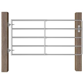 5 Bar Field Gate Steel (95-170)x90 cm Silver