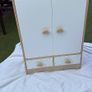 Wooden Dolls Wardrobe and Cot with Bedding and Storage Image 5