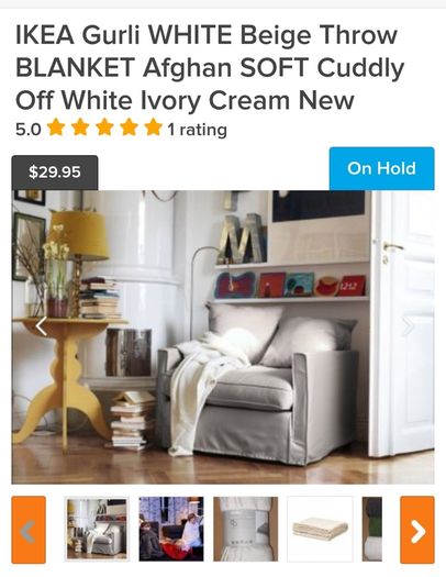 Brand Ikea Gurli Throw- Colour - White  & Beige - Size - 180cm x 120cm