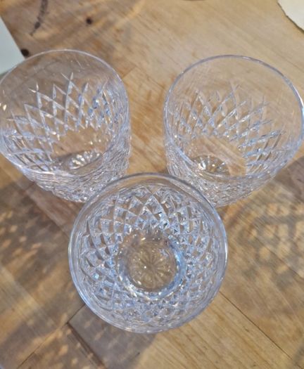 Set of 3 Waterford Crystal "BOYNE" Whiskey Glass / Tumbler - 9cms (3-1/2") Tall