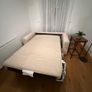 2 Seater White Leather Sofa Bed, Fold-Out Mattres and Armchair Image 7