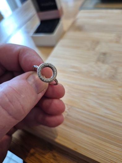 sterling silver Pandora circular Ring.