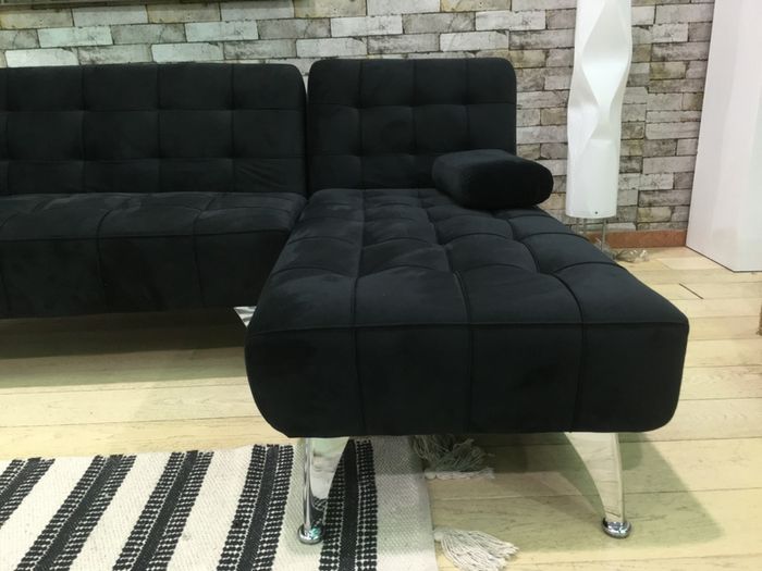 Nordic Comfort , Chaise Sofa Turns into Bed, colour Black