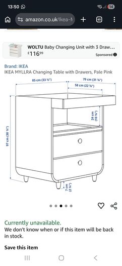 IKEA baby changing table