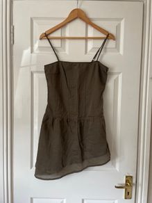Vintage Sisley Short Khaki Dress- Top  - Size S