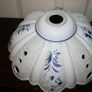 Vintage White and blue hand painted ceramic Ceiling Lampshade Image 2