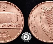 [#2439] - Ireland 1953 | Irish 1/2d | Irish Half Penny | KM.10 | UNC