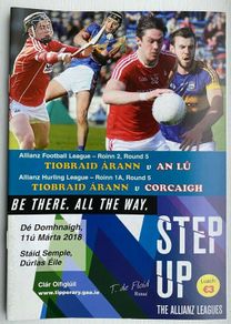 GAA 2018 - Tipperary v Louth Football League & Tipperary v Cork Hurling League Programme