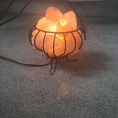 Himalayan Salt Lamp Black Frame Basket x2