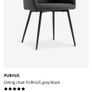 Set of 4 Grey Fabric Dining Chairs - Like New Image 5
