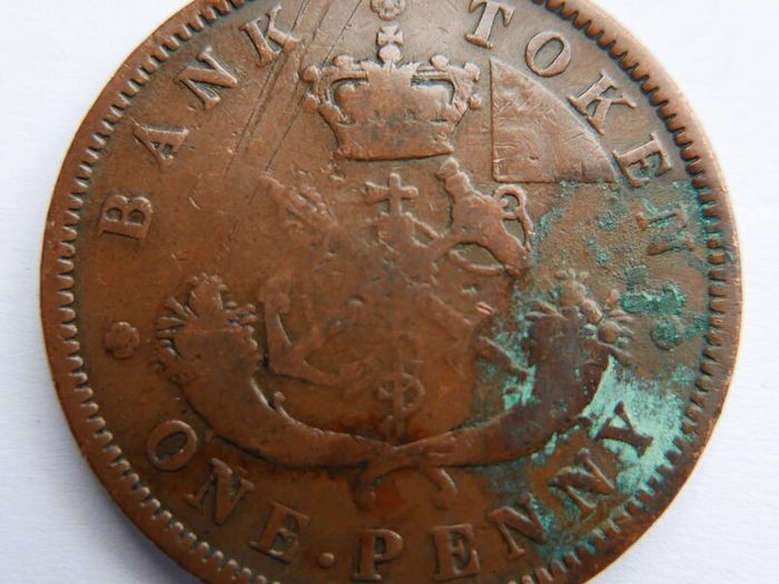 One Penny 1857 token Bank of Upper Canada