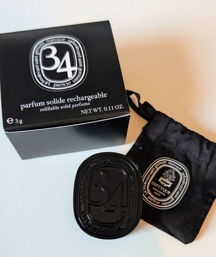 Diptyque 34 Boulevard Saint Germain Refillable Solid Perfume 3g, Box & Pouch