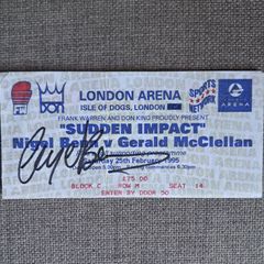 Nigel Benn vs Gerald McClellan Autographed Ticket