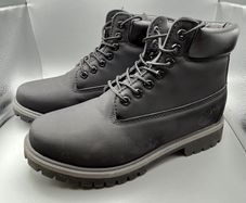 Timberland Men's UK 8W Black Premium Suede 6 inch Waterproof Boots - Excellent