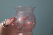 small pink glass decorative jar