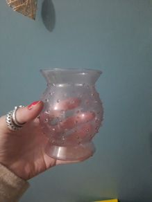 small pink glass decorative jar