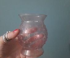 small pink glass decorative jar