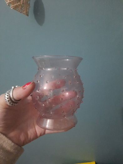 small pink glass decorative jar