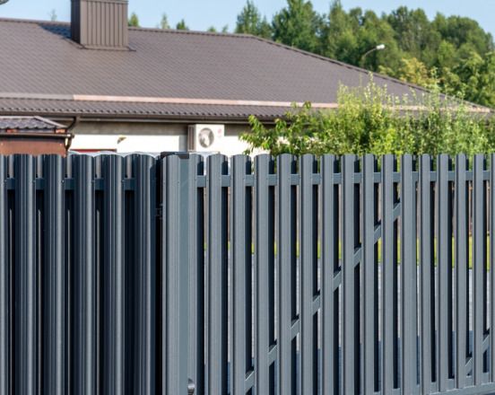 Metal fence timber imitation