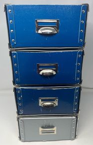 Cardboard display/ decorative boxes 3 Blue and 1 Grey by Paget Trading Ltd