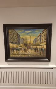 Large Parisian Impressionist Style Painting