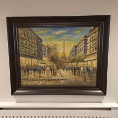 Large Parisian Impressionist Style Painting