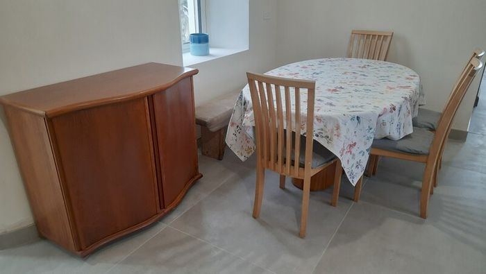 Skovby Table, cabinet and chairs - reduced to sell