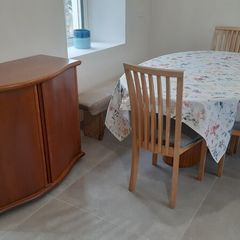 Skovby Table, cabinet and chairs - reduced to sell