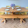 Rustic Oak 2m Dining Table & Matching Bench, Excellent Condition. Image 8