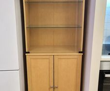 Wooden and glass display and storage cabinet