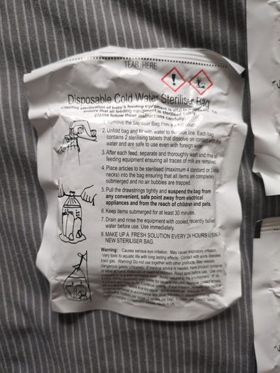 disposable cold water sterilisation bags