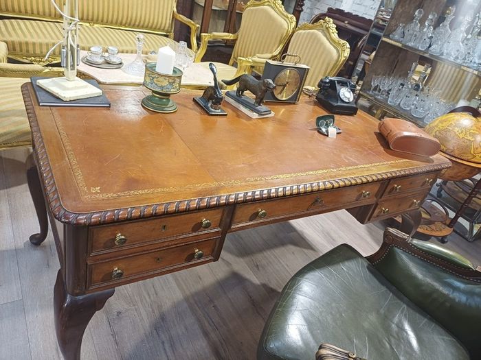 Antique Mahogany Partners Desk