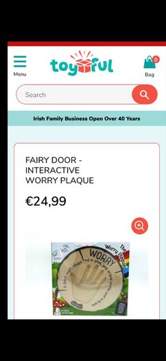 Irish Fairy Door Interactive Worry Plaque - Brand New